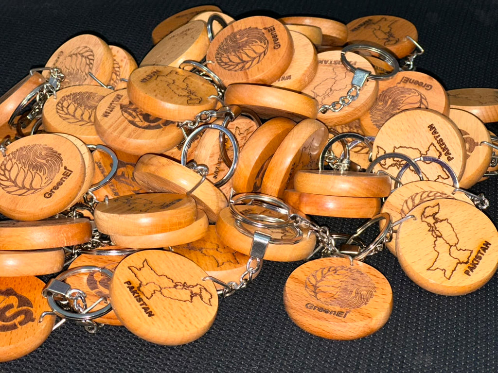 Personalized Wooden Key Rings – Custom Logo & Name | Pack of 5