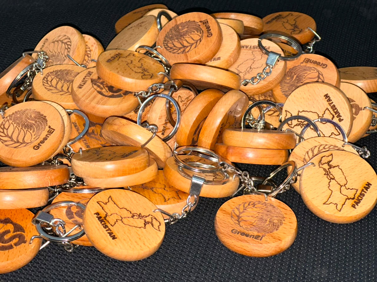 Personalized Wooden Key Rings – Custom Logo & Name | Pack of 5