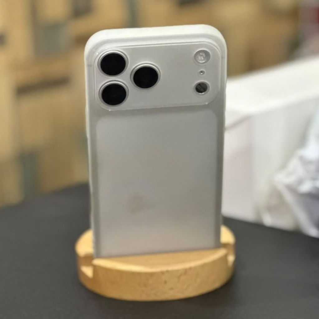 Personalized Wooden Mobile Stand – Custom Logo & Name